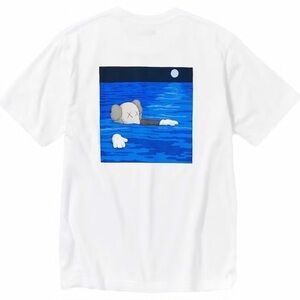 Uniqlo x KAWS Boys Graphic T-Shirt White Size 9-10 Hype Collab Rare Art Tee